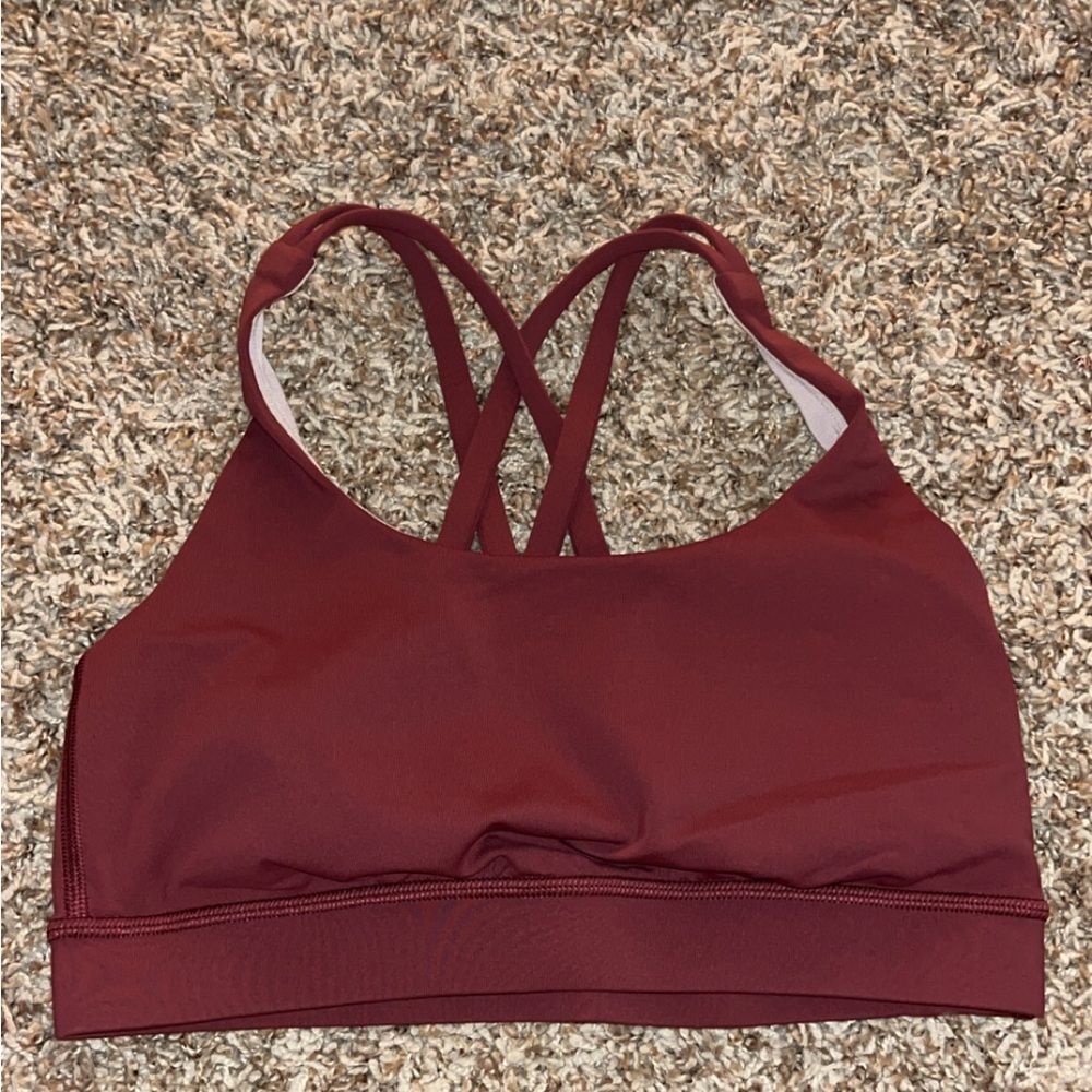 Lululemon Red Sports Bra with Strappy Back